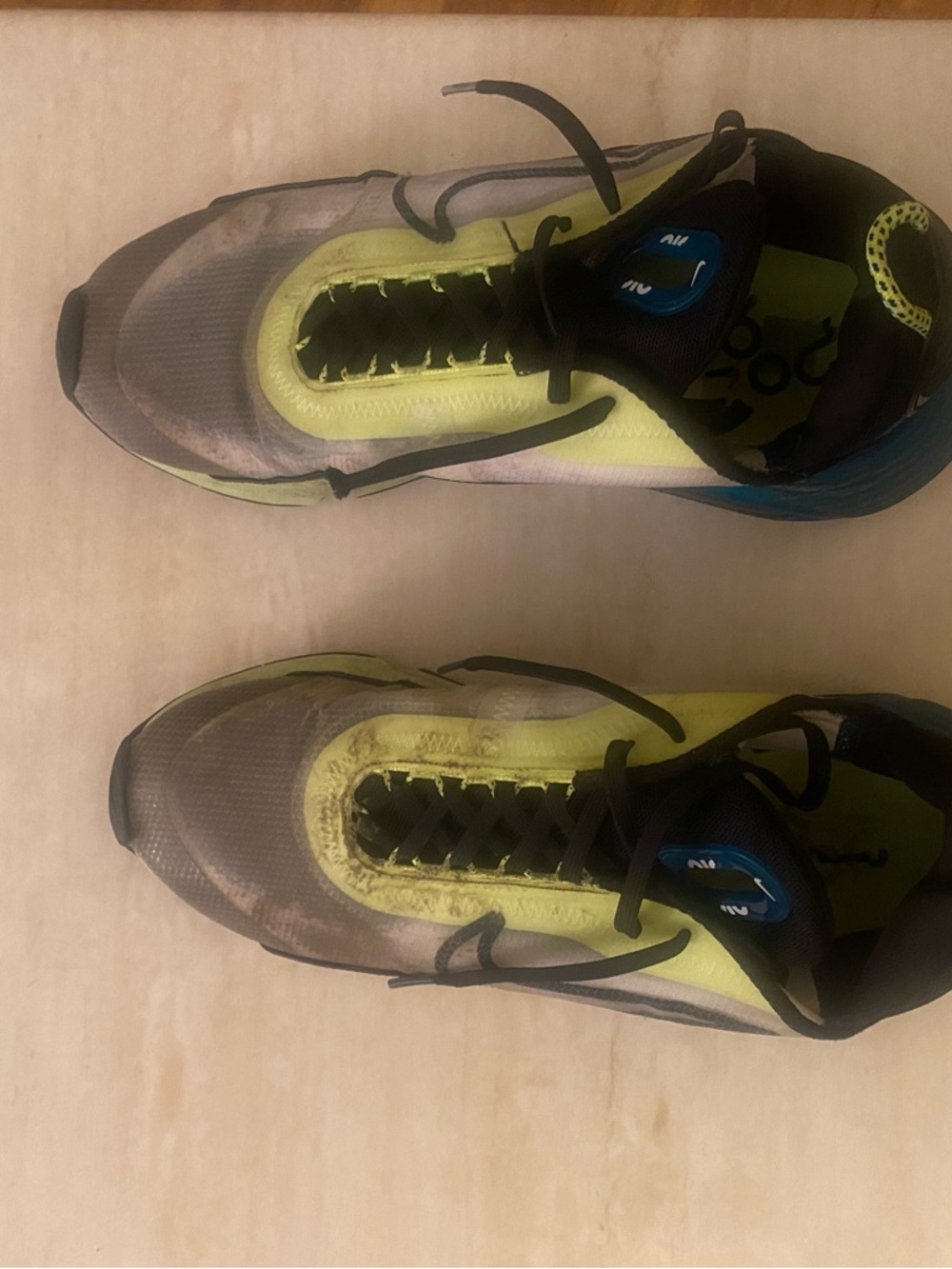 Nike Black Sneakers with Neon Yellow and Blue Accents - Picture 5 of 8